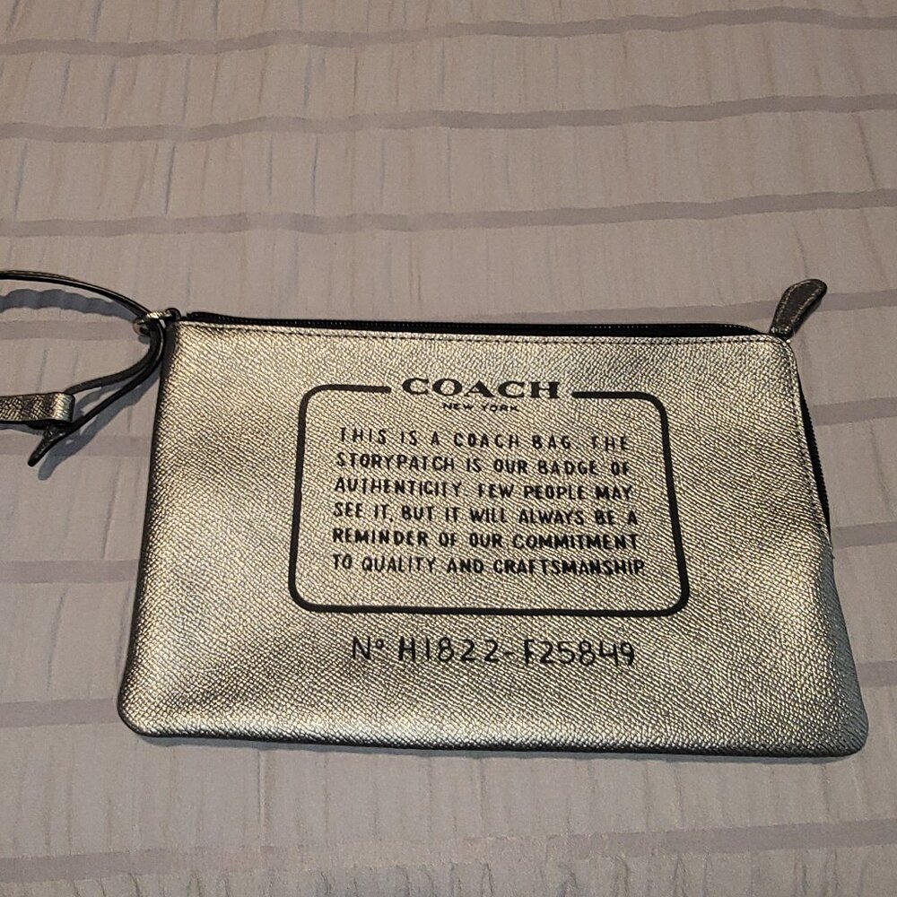 Coach Metallic Storypatch Wristlet